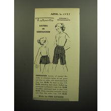 1957 Talbots Fashion Ad - Sisters in Seersucker