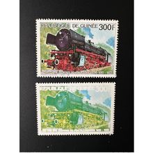Guinée 1986 Mi. 1120 Locomotive Vapeur 01220 Train VARIETE ERROR missing colors