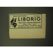 1960 Liborio Restaurant Advertisement - Exotic Latin Cuisine