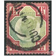 1887 SG206 4 1/2d Green & Carmine Fine Used CULLOMPTON