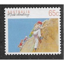 AUS 1989 65c 'SPORTS - ROCKCLIMBING' ( PERF 13.5) FINE USED (EBID67-304)