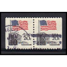 Used 1896 20c U.S. Flag Very Fine BPS Hor Pair KA7326