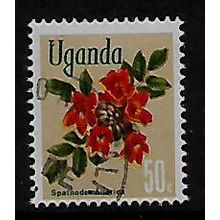 UGANDA 1969 FLOWES 50c SPATHODEA NICOTICA FINE USED#2