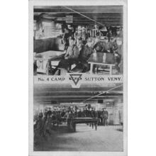 Billiards Sutton Veny YMCA Military WW1 Army Camp Wiltshire Postcard