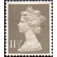 1971-96 Machin 11.1/2p Value. Drab. One Phos Centre Band. Unfranked No Gum.