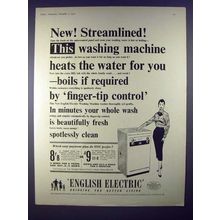 1956 English Electric Washing Machine Ad - Streamlined!