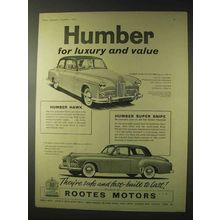 1956 Humber Hawk, Super Snipe Car Ad