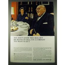 1965 First National City Bank Ad - He Wants to Sell You A Company