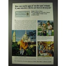 1965 First National City Bank Travelers Checks Ad