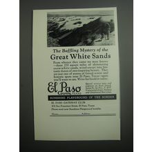 1937 El Paso Texas Ad - The baffling mystery of the great white sands