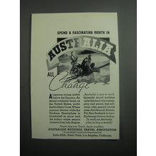 1937 Australian National Travel Association Ad - Spend a fascinating month