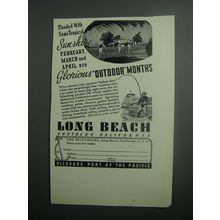 1937 Long Beach Southern California Ad - Flooded with semi-tropical sunshine