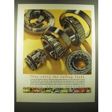 1946 Bower Roller Bearings Ad - They carry the rolling loads