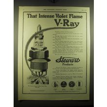 1917 Stewart V-Ray Spark Plugs Ad - That intense violet flame V-Ray