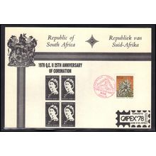 Card Republic of South Africa Stamp 25th Coronation CAPEX '78 Box0167