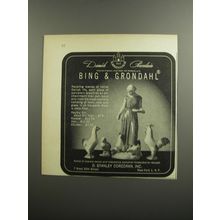 1952 Bing & Grondahl Porcelain Ad - Poultry Girl, Rooster, Hen and Chicken