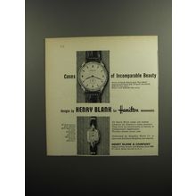 1952 Henry Blank Watch Cases Ad - Cases of incomparable beauty designs