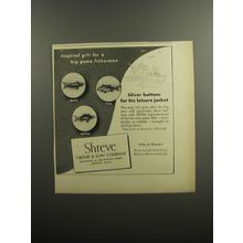 1952 Shreve Crump & Low Game Fish Buttons Ad - Inspired gift