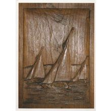 Wood Carving Of Troy Sailing Ship Fowey Church Cornwall Postcard