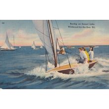 Wildwood By The Sea Sailing USA Boat New Jersey WW2 Postcard