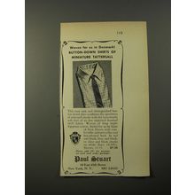 1954 Paul Stuart Shirts Ad - Woven for us in Denmark! Button-down shirts