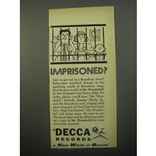 1956 Decca Records Ad - Imprisoned?