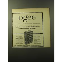 1960 Webster's New World Dictionary Advertisement - ogee