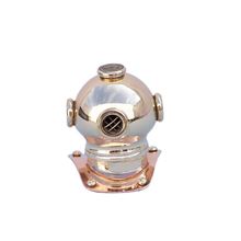 Pack Of 2] Brass-Copper Decorative Diving Helmet Paperweight 3""