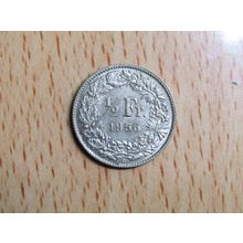 Switzerland 1956 Silver 1/2 Half Franc Coin