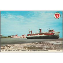SRN 4 Swift and Sure, Ramsgate International Hoverport, c.1975 - Elgate Postcard