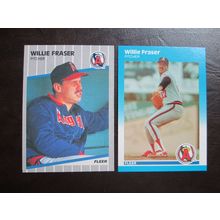 Two (2) Willie Fraser Baseball Cards - See Pictures and Description Below