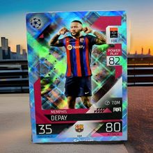 Memphis Depay match attax 22/23 BLUE CRYSTAL PARALLEL CARD # 152