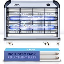Liba Electric Bug Zapper, Indoor Insect Killer - (2) Extra Replacement Bulbs - F