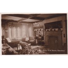ED 393 GLASTONBURY - GEORGE HOTEL INTERIOR. PRINTED POSTCARD