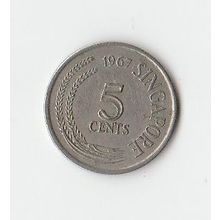 SINGAPORE COIN - 5 CENTS 1967/VF