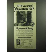 1922 Burlington Northern Pacific RR Ad - Yellowstone