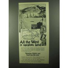 1922 Burlington Route Railroad Ad - All The West