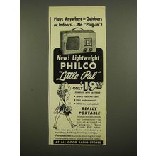 1939 Philco Little Pal Radio Ad - Plays Anywhere