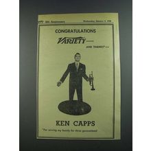 1956 Ken Capps Ad - Variety 50th Anniversary