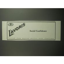 1937 Lavoris Antiseptic Ad - Social confidence