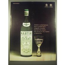 1966 Martini Vermouth Ad - Modern cocktail glasses have a profile