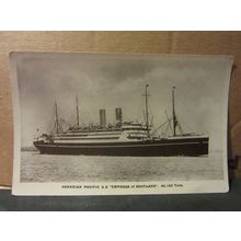 S.S. ''EMPRESS OF SCOTLAND'', CANADIAN PACIFIC unused postcard RP #