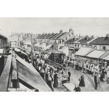 Green Street Upton Park Essex Market Stalls Postcard
