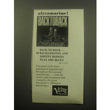 1959 Verve Records Ad - Back to Back - Duke Ellington and Johnny Hodges