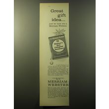 1960 Merriam-Webster New Collegiate Dictionary Ad - Great gift idea