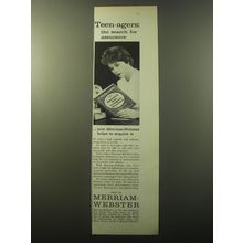 1960 Merriam-Webster New Collegiate Dictionary Ad - the search for assurance