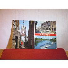 multiview, CHESTER CHESHIRE used postcard by E T W Dennis 1984 pm =
