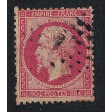 France Napoleon III Emperor without Laurel Wreath 80c Rose T1 1862 Canc