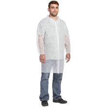 White Disposable Lab Coat Women and Men, Pack of 10 X-Large Disposable Lab Co...