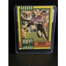 Jerry Rice [Disclaimer Back] #1 | 1990 Topps 1000 Yard Club Football Trading Car